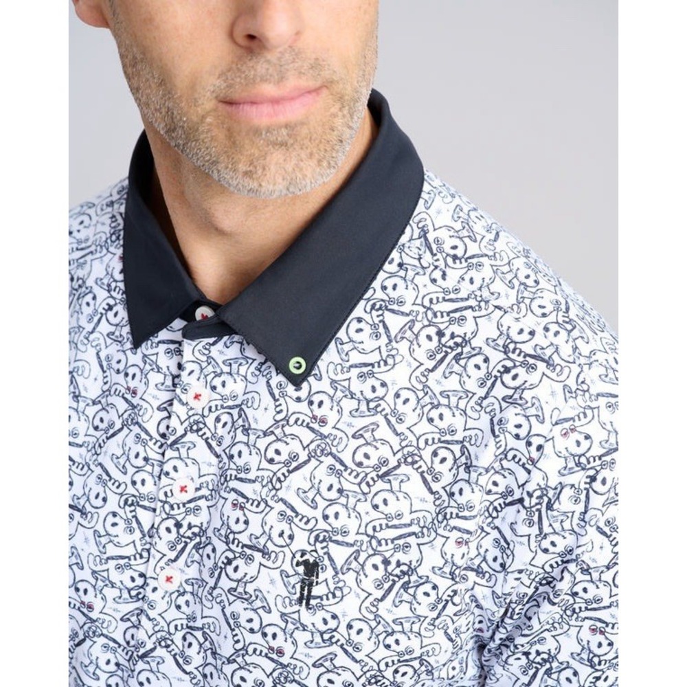 William Murray Golf  Men's Tipsy & Bright Polo L White Black Red NWT Sealed